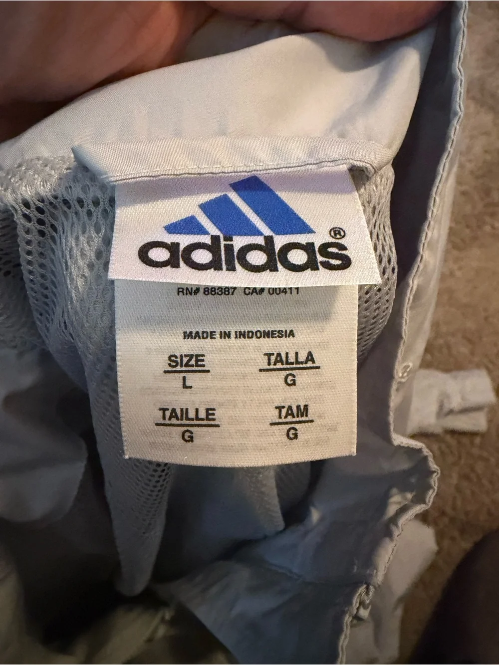adidas White and Dark Green Sport Windbreaker Jacket